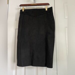 Women’s Black Suede Pencil Skirt